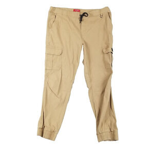 Guess Cargo Pants Mens Large Tan Drawstring Elastic Cuff Pockets Casual Jogger